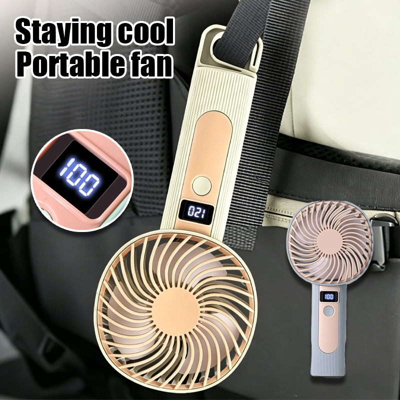 Usb Desk Fan - Mini Handheld Fan with Digital Display