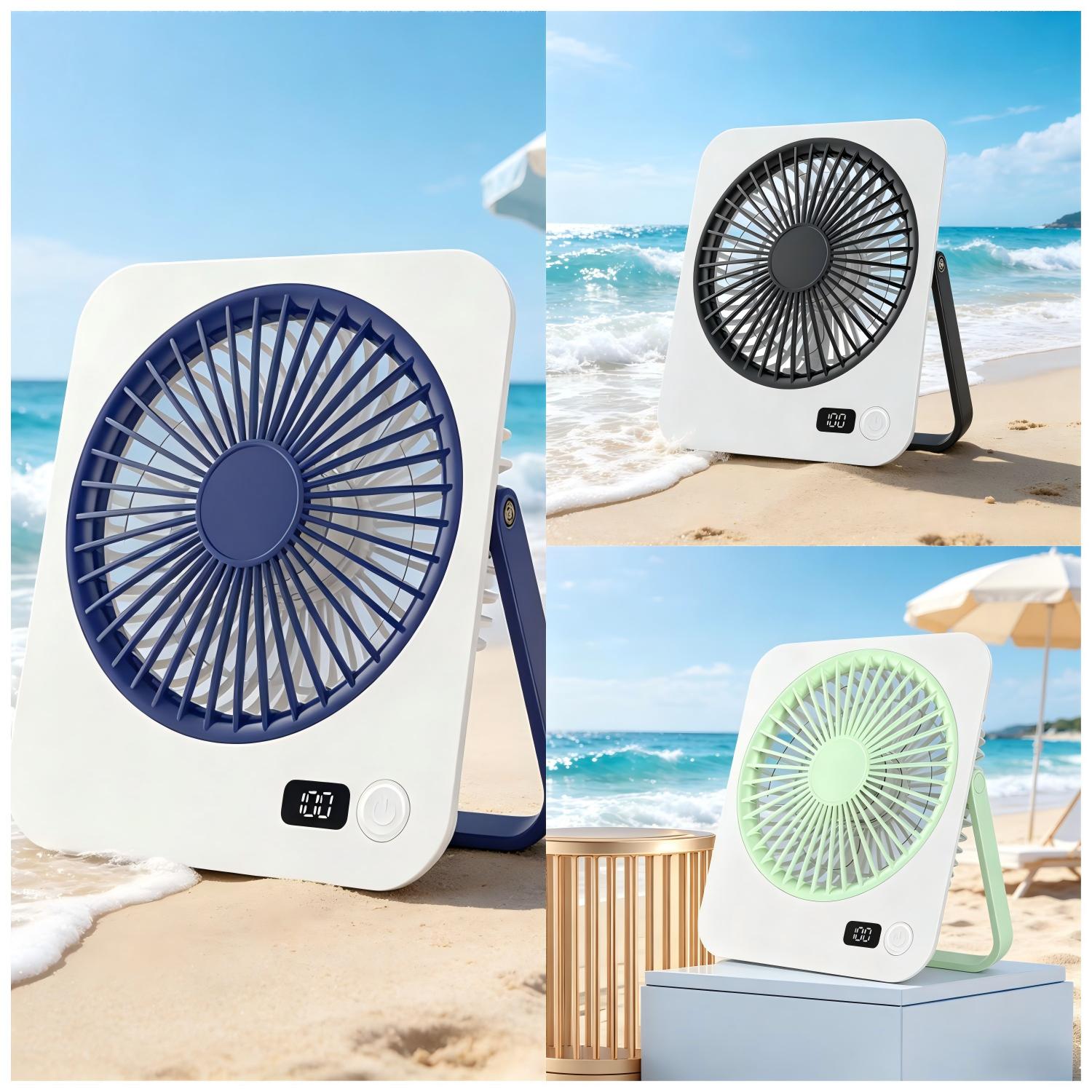 Usb Desk Fan - Ultra-Slim Portable Desktop Fan | USB-Rechargeable,