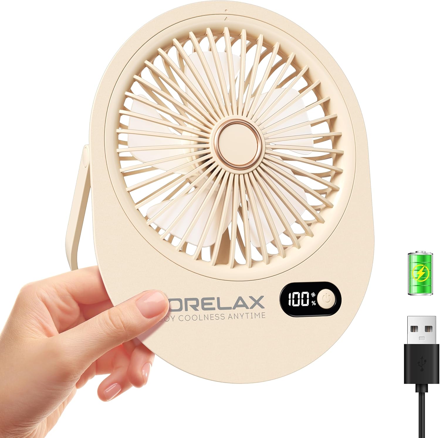 Usb Desk Fan - Rechargeable USB Desk Fan with 6
