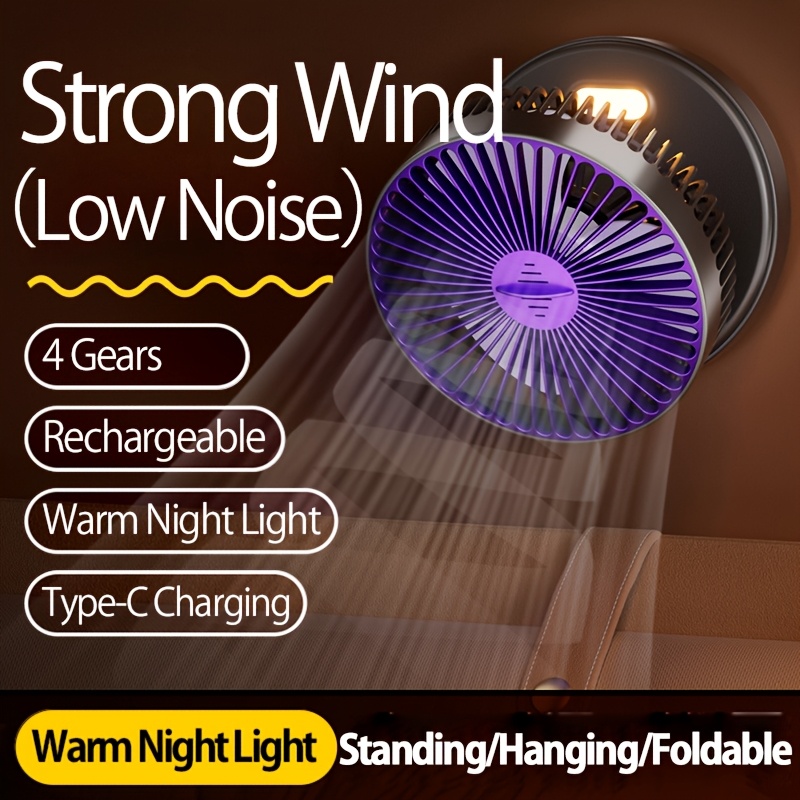 Usb Desk Fan - 2-in-1 Desktop & Wall Fan, 4