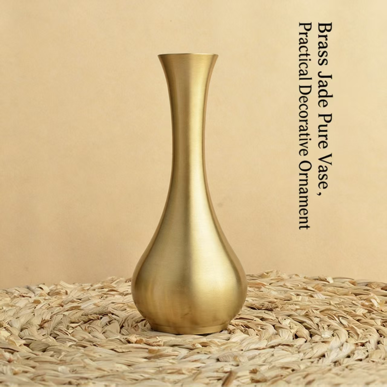 Home Office Form - Minimalist Brass Bud Vase, Slim Neck
