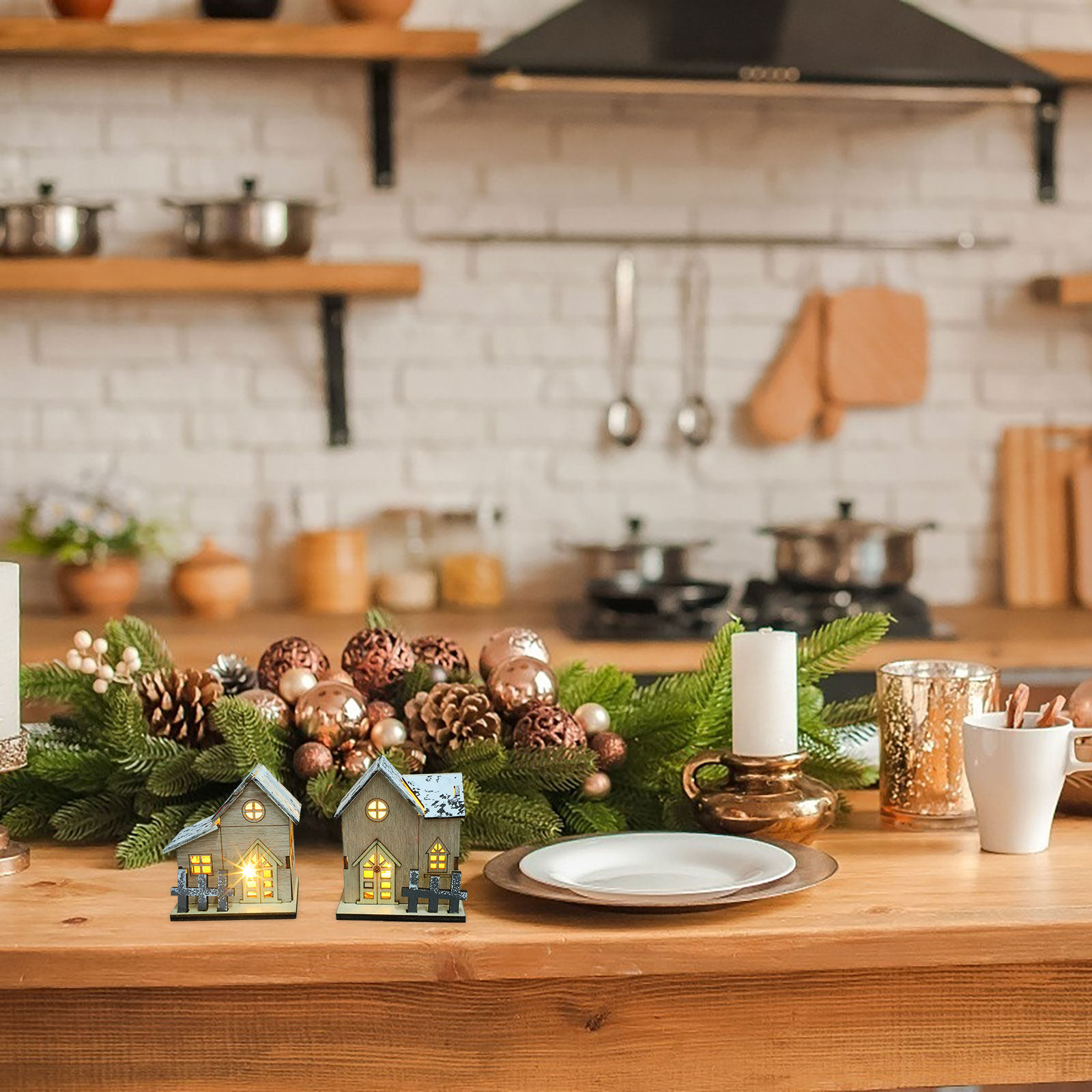 2Pcs LED Illuminated Wooden Ch - Home Office Login review and price