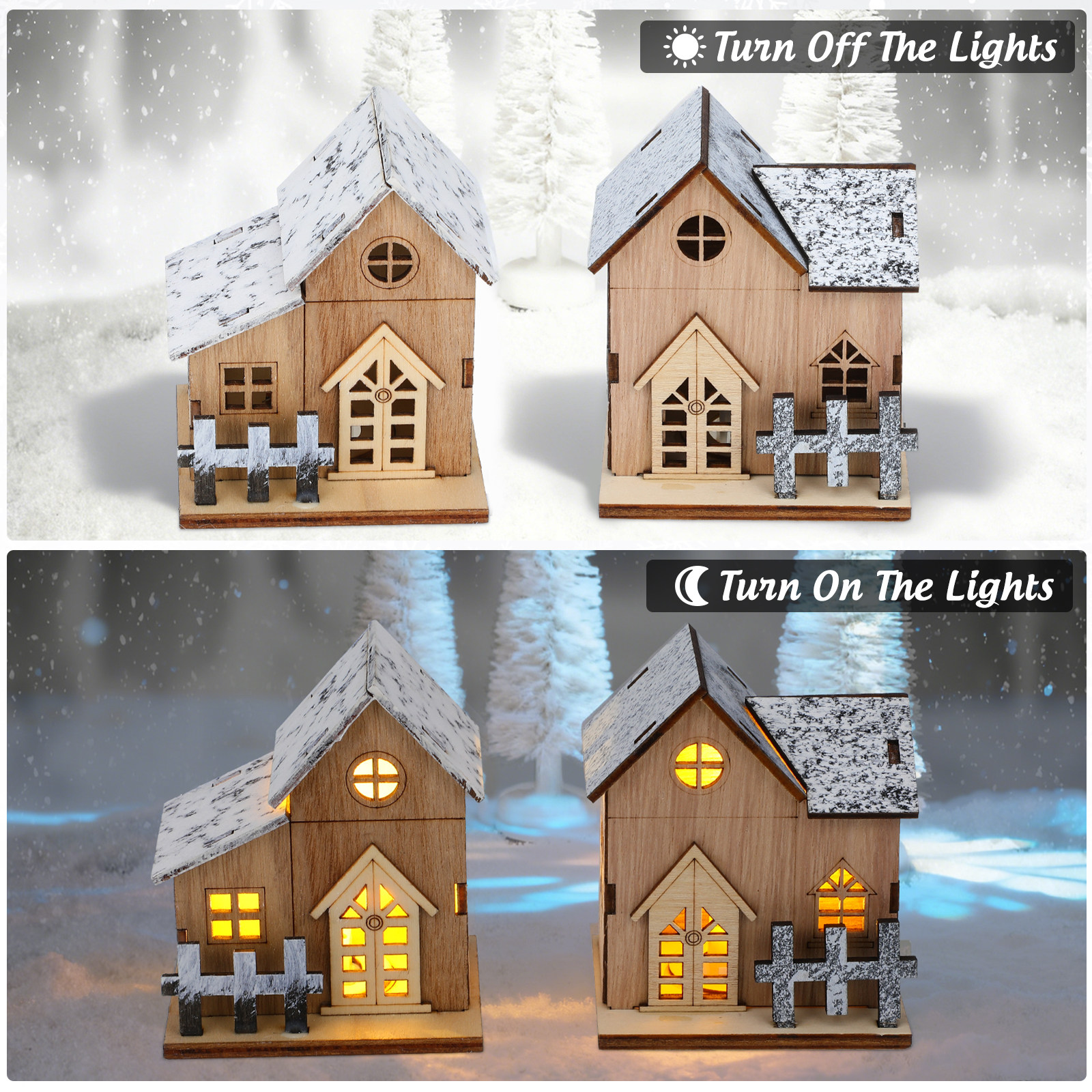 2Pcs LED Illuminated Wooden Ch - Home Office Login review and price