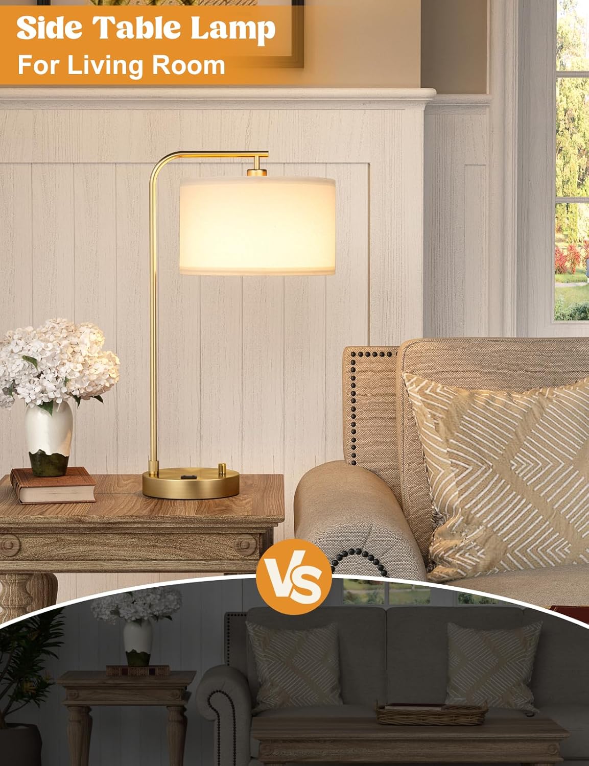 Gold Table Lamp With USB Port  - Home Office Guest Room review and price