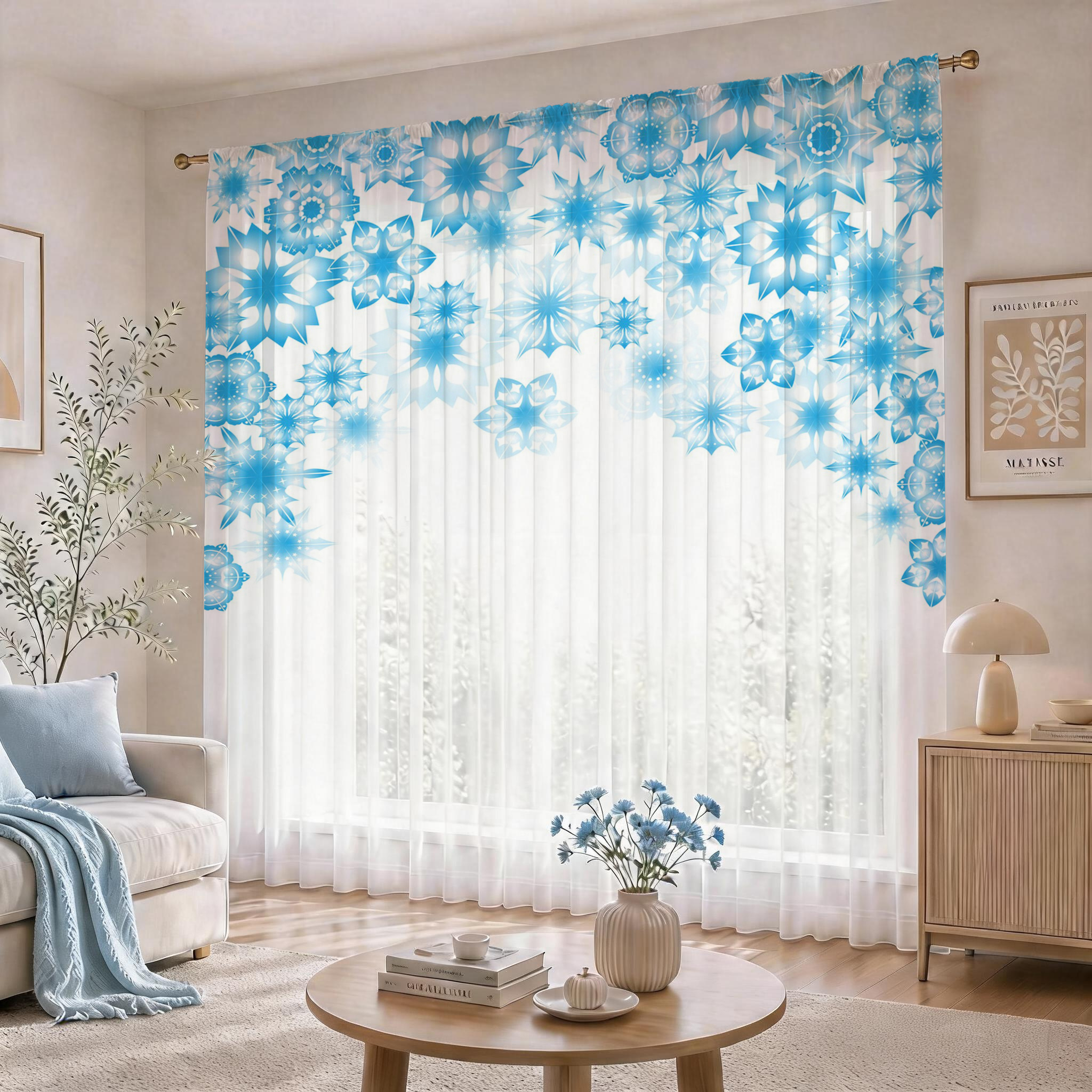Blue Star Modern Gradient Shee - Home Office With Plants review and price