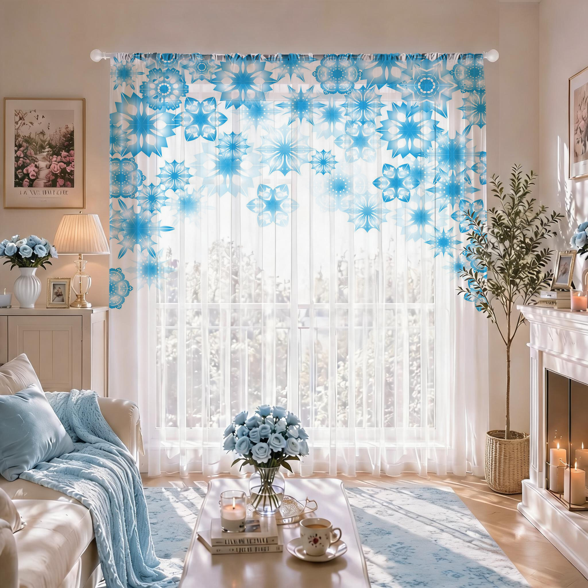 Blue Star Modern Gradient Shee - Home Office With Plants review and price