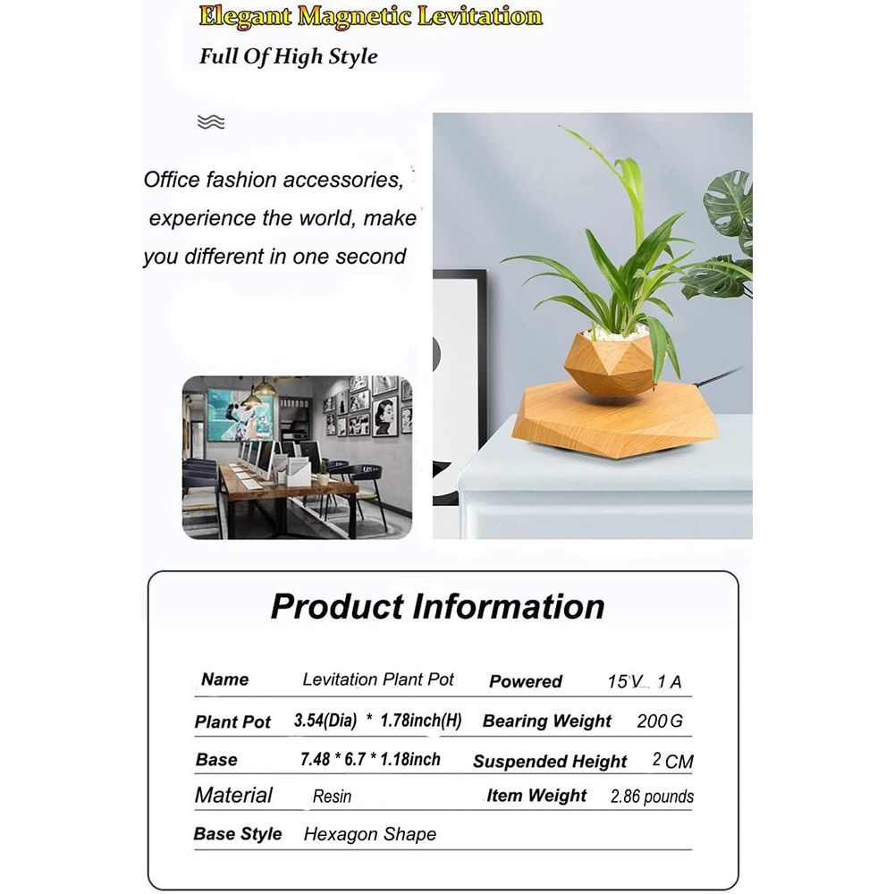Plant Pot Hexagon Floating Air - Home Office With Plants review and price