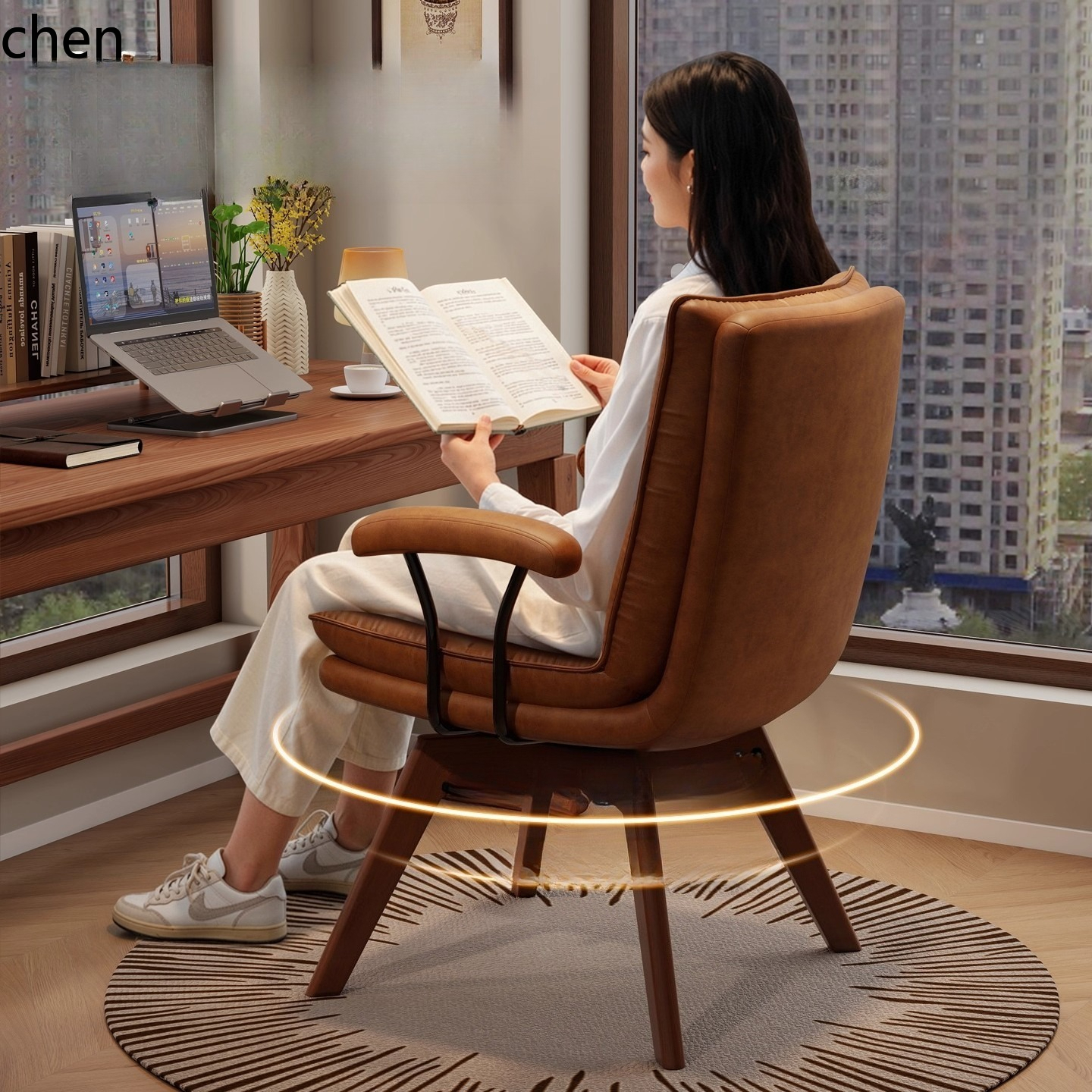 CZ Home Solid Wood Swivel Desk - Home Office Login review and price