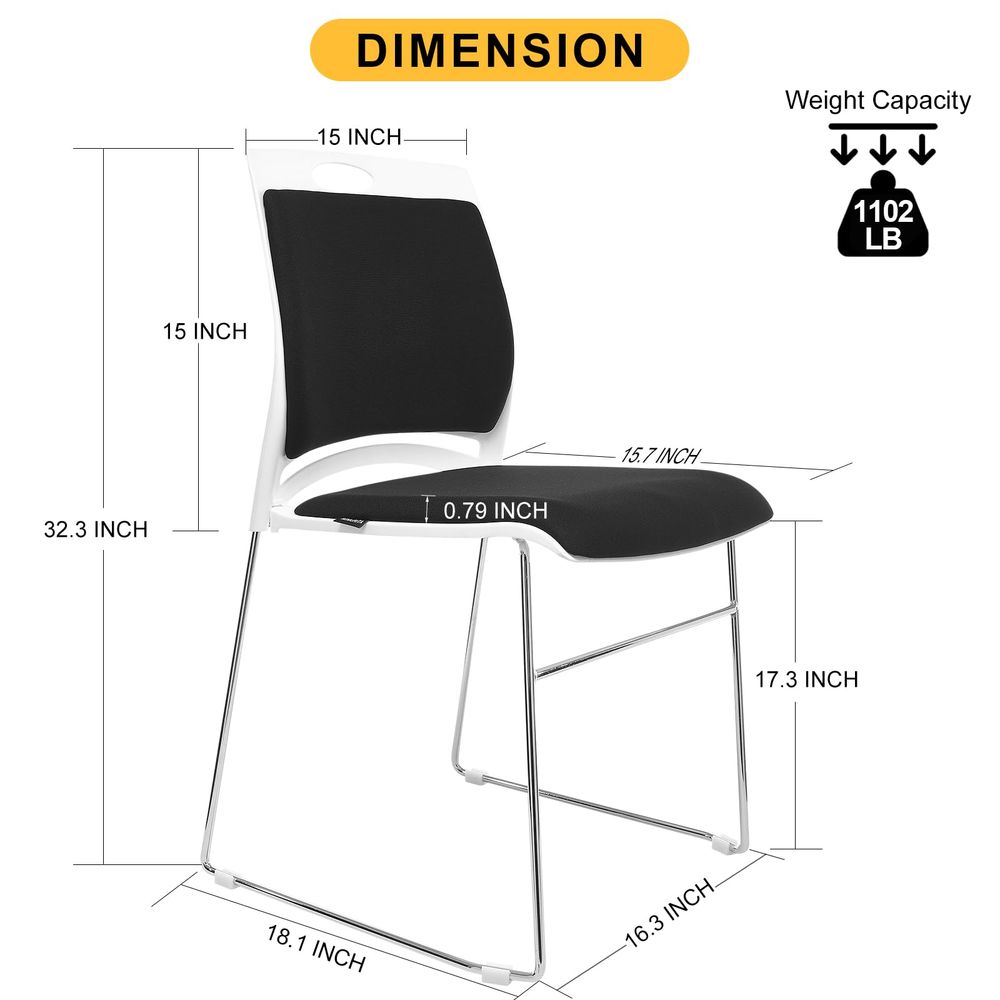 Chairs Set of 12 Black Stackab - Home Office Guest Room review and price
