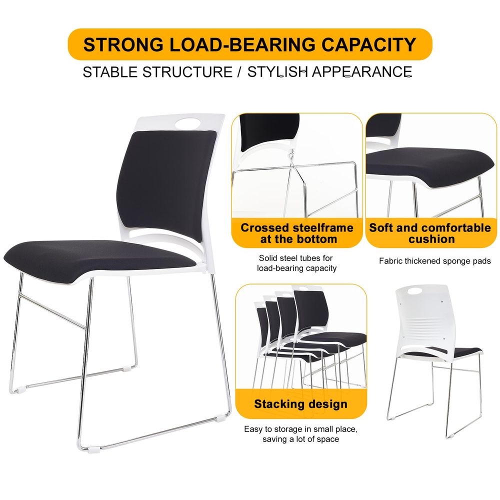 Chairs Set of 12 Black Stackab - Home Office Guest Room review and price