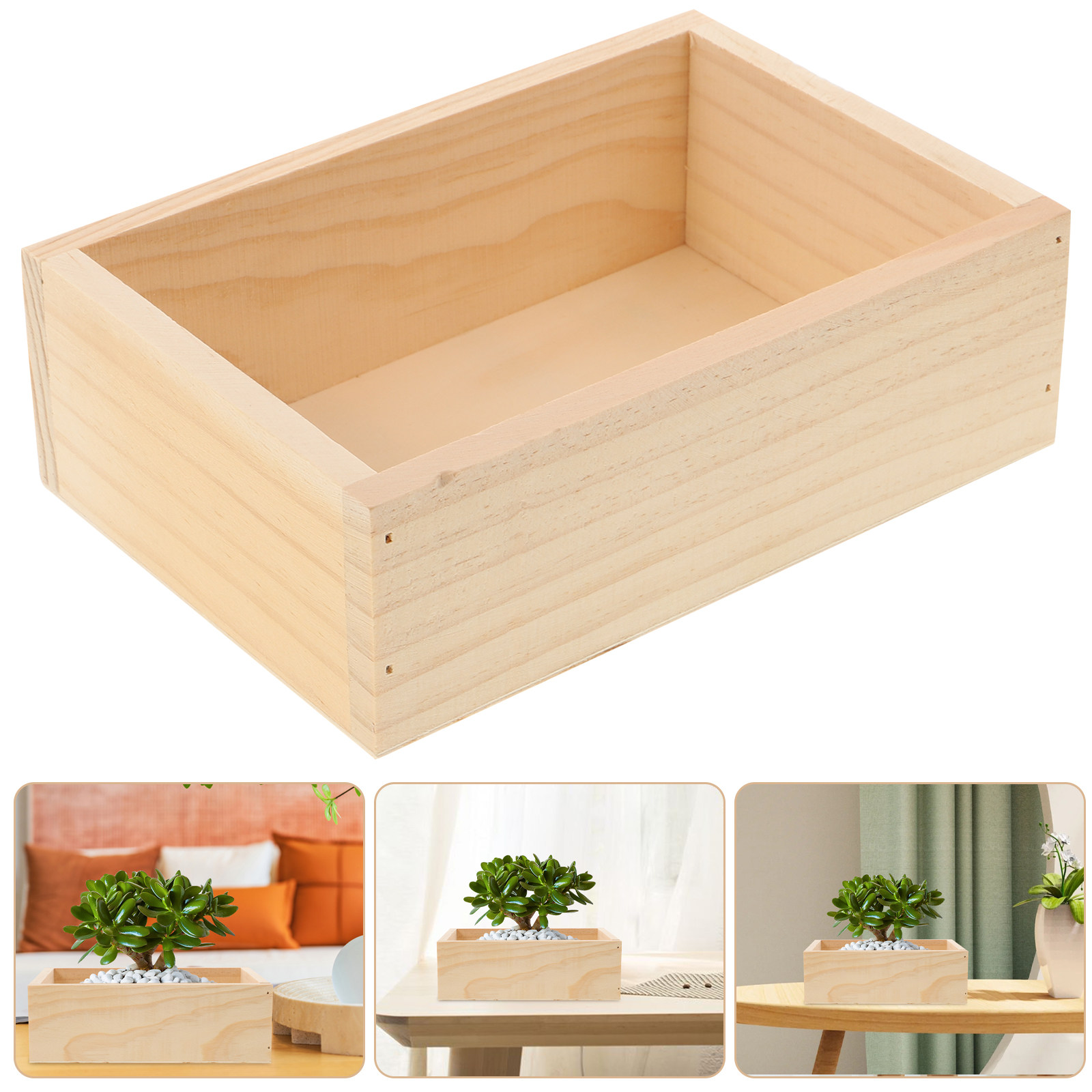 Premium Wooden Rectangular Flo - Home Office With Plants review and price