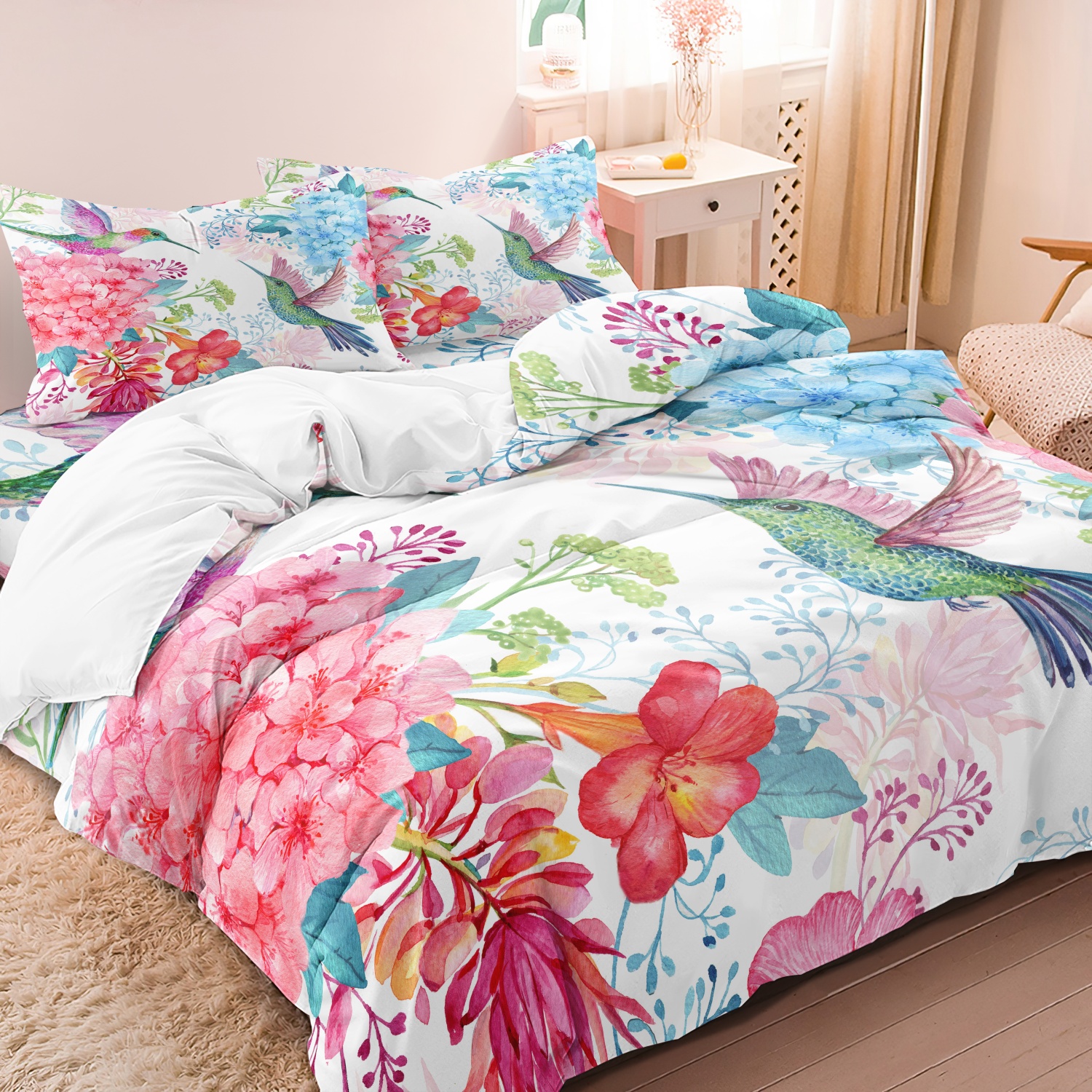3pcs Flowers And Plants Hummin - Home Office Guest Room review and price