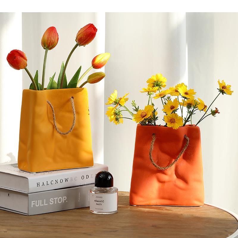 Ceramic Tote Bag Vase Morandi  - Home Office Form review and price