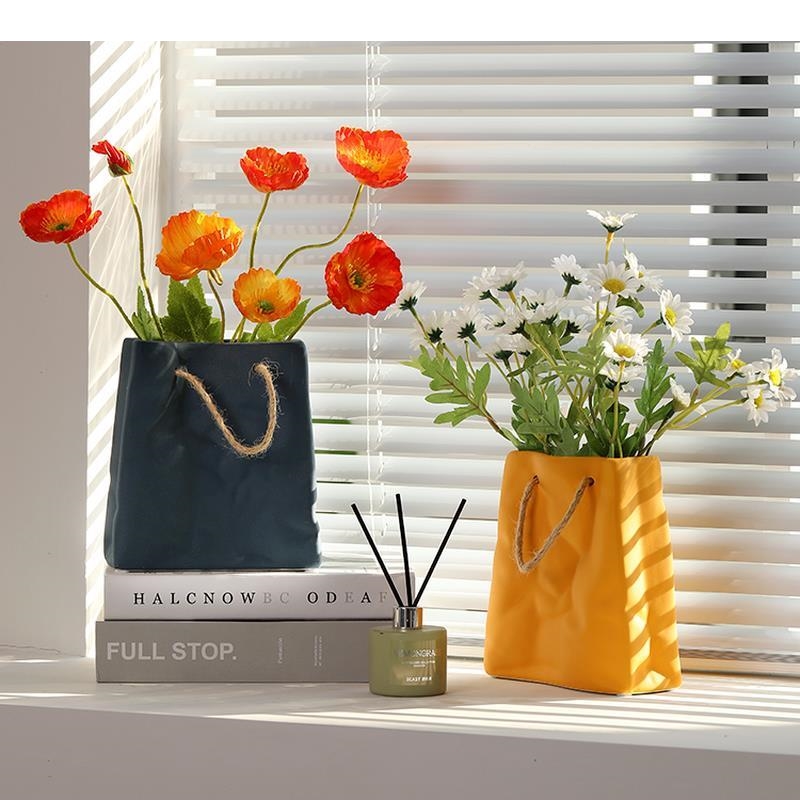 Ceramic Tote Bag Vase Morandi  - Home Office Form review and price