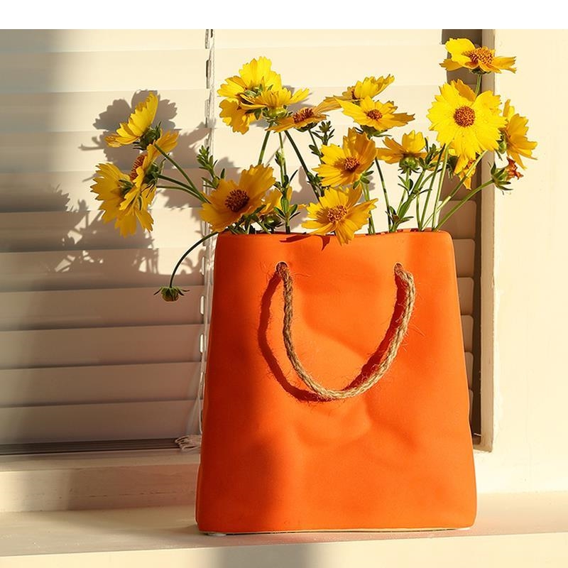 Ceramic Tote Bag Vase Morandi  - Home Office Form review and price