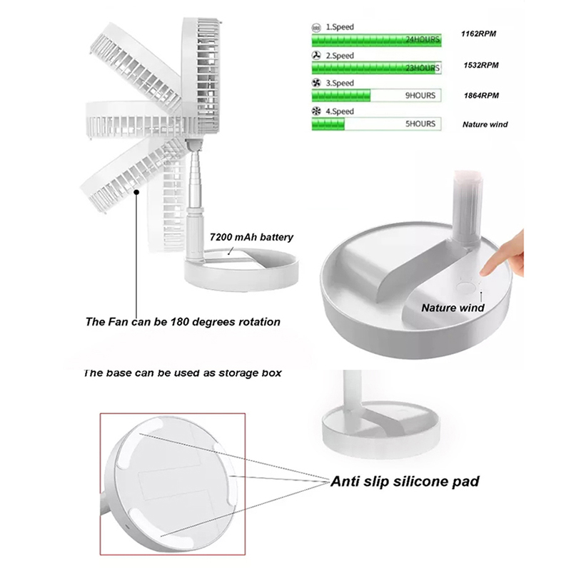 Outdoor Pedestal Telescopic St - Usb Desk Fan review and price