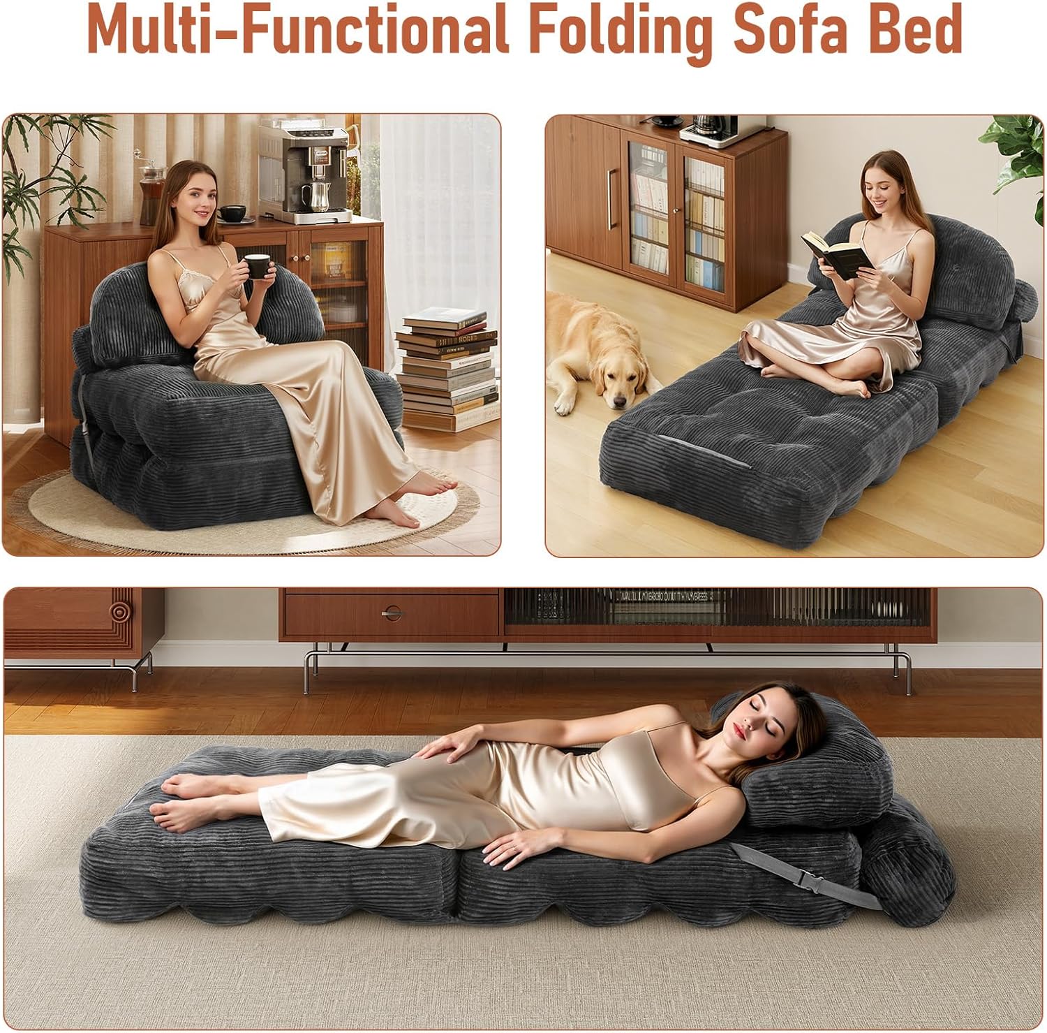 Foldable Sofa Bed with Back Su - Home Office Guest Room review and price