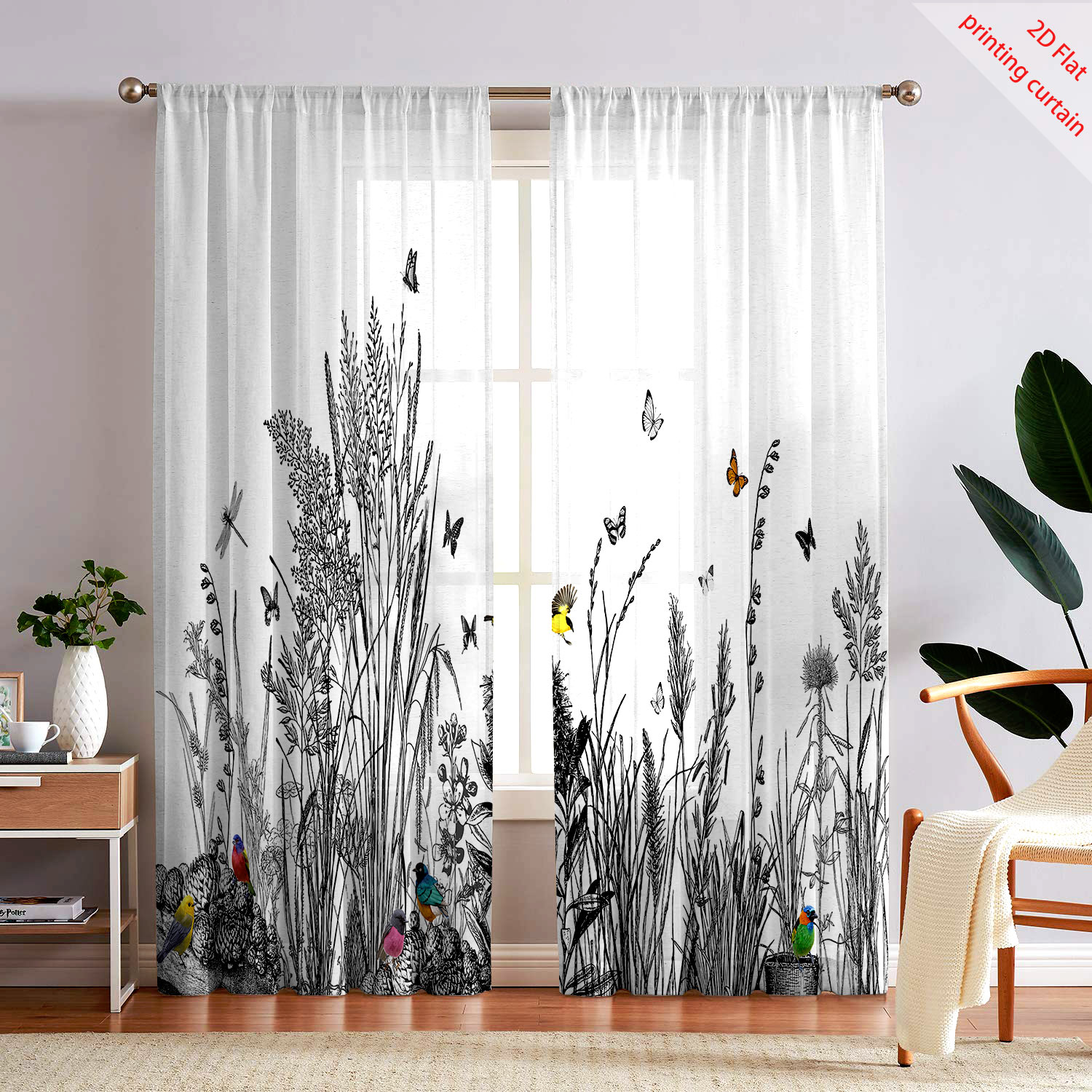 Plant printed transparent scre - Home Office With Plants review and price