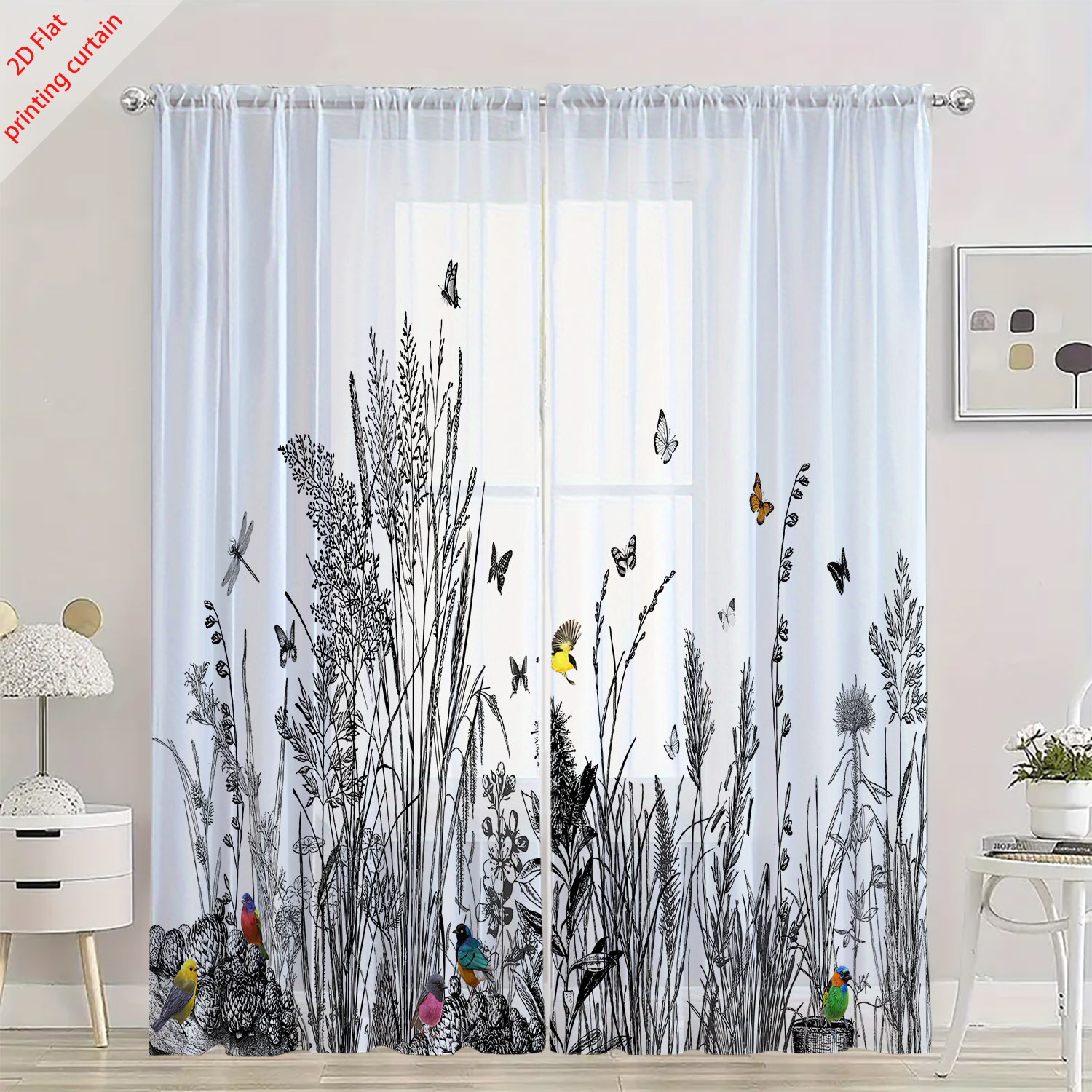 Plant printed transparent scre - Home Office With Plants review and price
