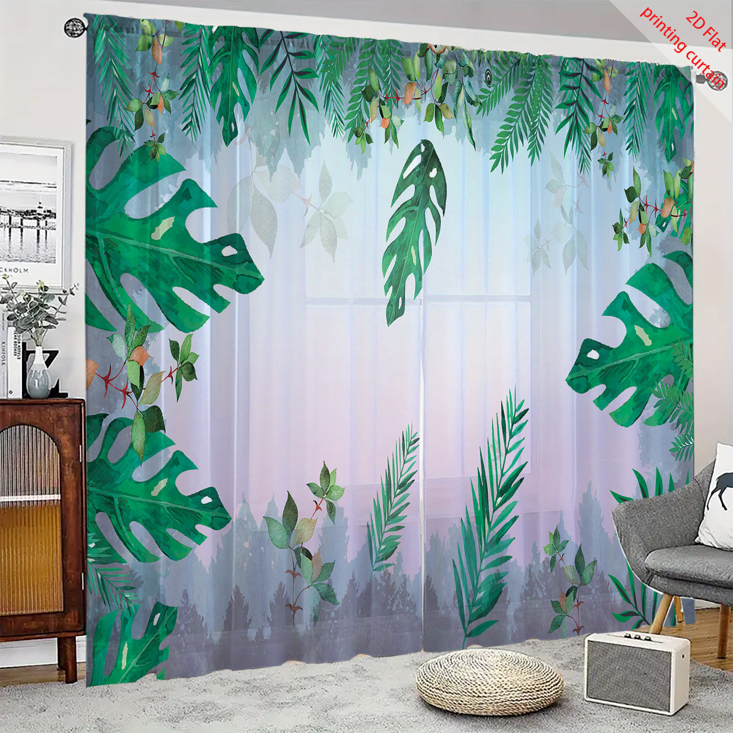 Plant printed transparent scre - Home Office With Plants review and price