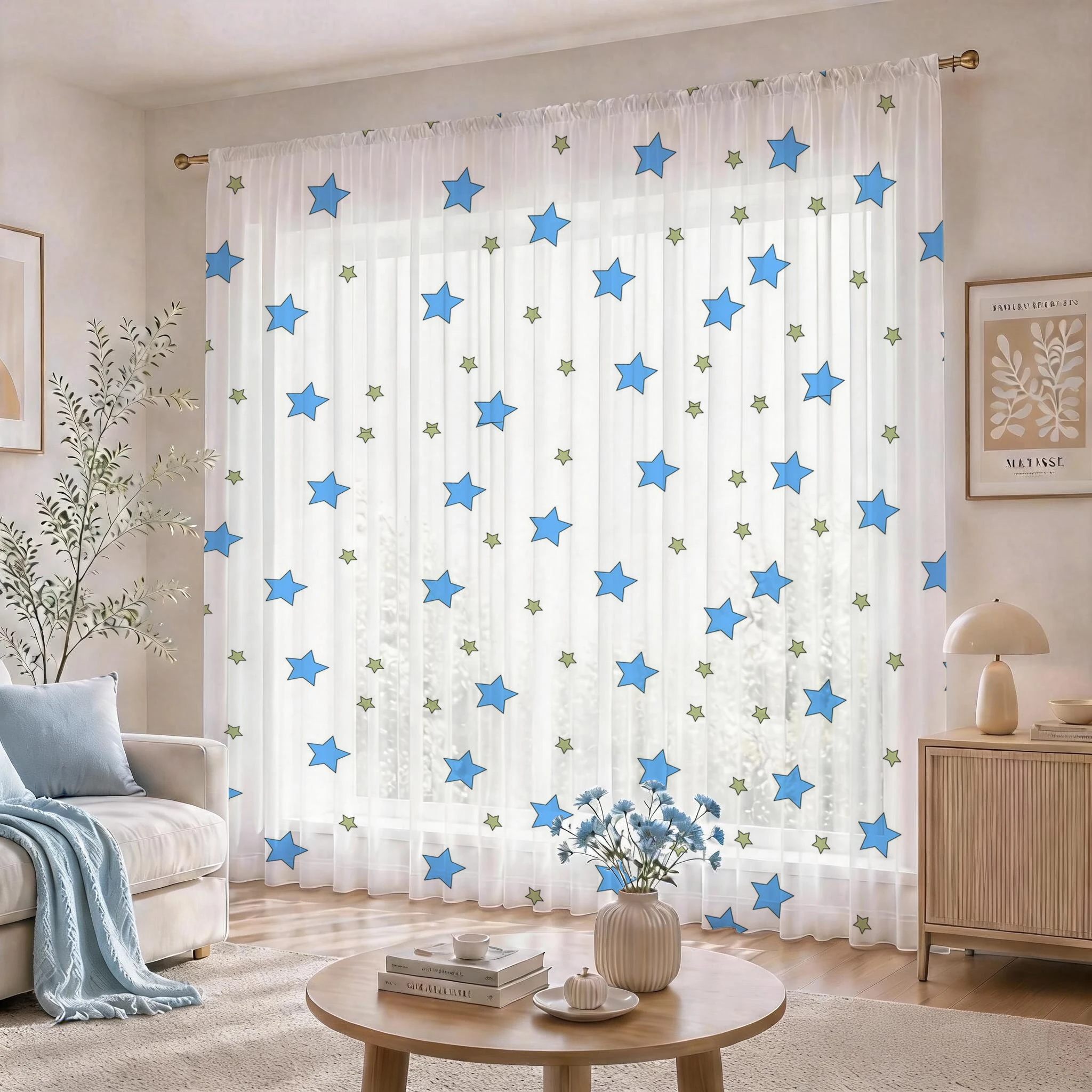 Blue Star Modern Gradient Shee - Home Office With Plants review and price