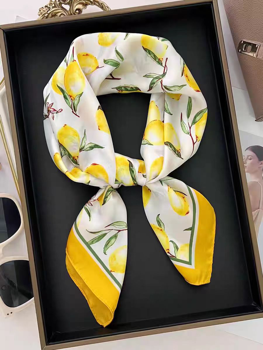 1PC Faux Silk Scarf Women Lemo - Home Office Head review and price