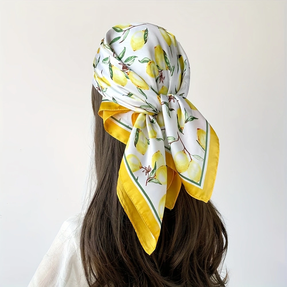 1PC Faux Silk Scarf Women Lemo - Home Office Head review and price