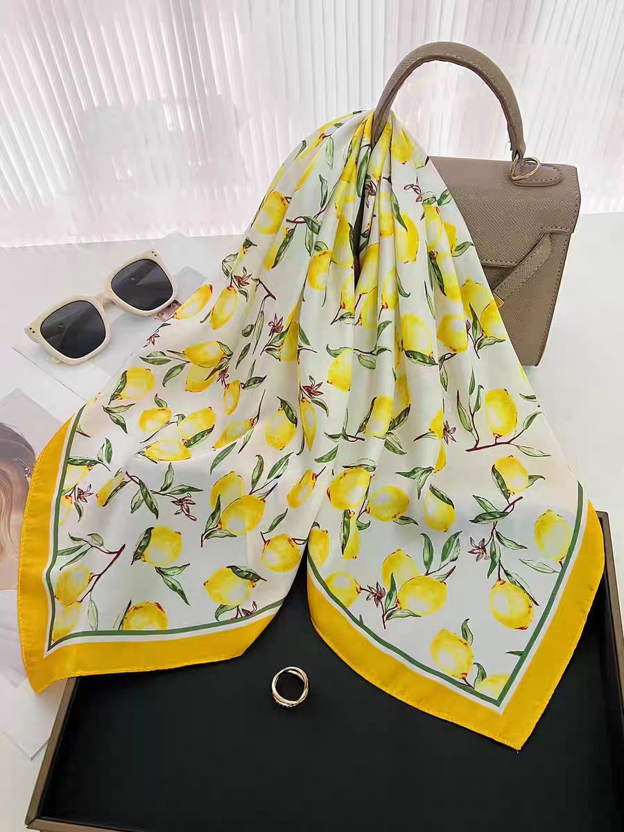 1PC Faux Silk Scarf Women Lemo - Home Office Head review and price